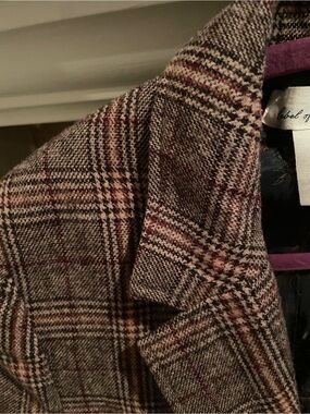 LOGG Houndstooth Suede Patch Tailored Blazer Equestrian Preppy Old Money 8
